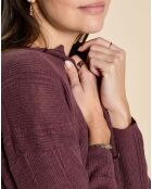 Gilet en Lin & Coton Filipa raisin
