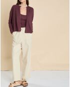 Gilet en Lin & Coton Filipa raisin