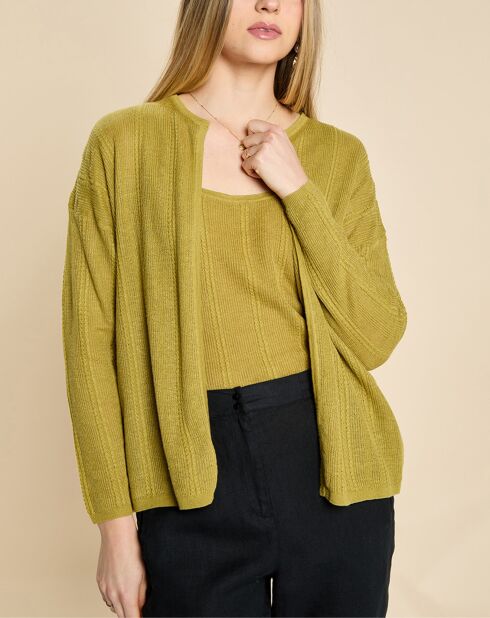 Gilet en Lin & Coton Filipa tilleul