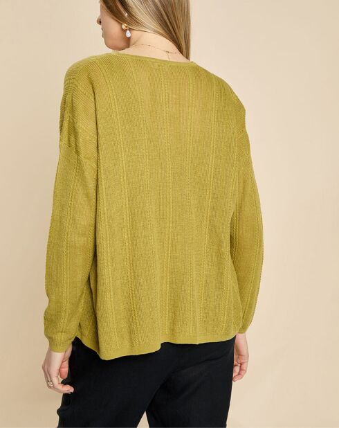 Gilet en Lin & Coton Filipa tilleul