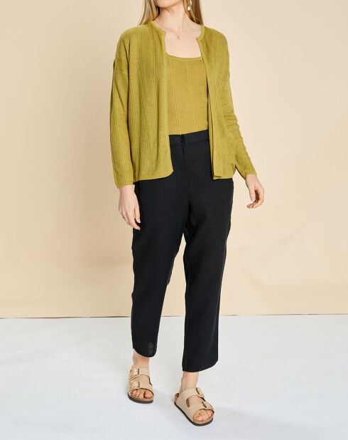 Gilet en Lin & Coton Filipa tilleul