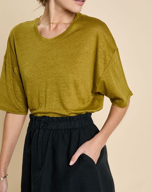 T-Shirt 100% Lin Idaline tilleul