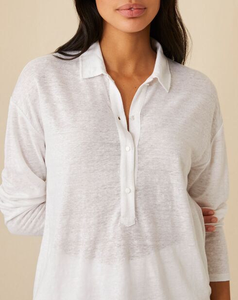T-Shirt 100% Lin Idanelle blanc