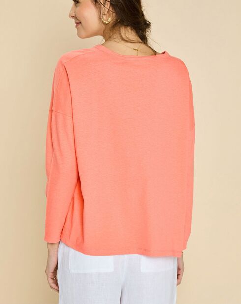 T-Shirt en Coton & Lin Iann fraise