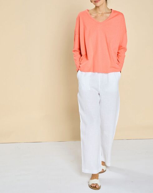 T-Shirt en Coton & Lin Iann fraise