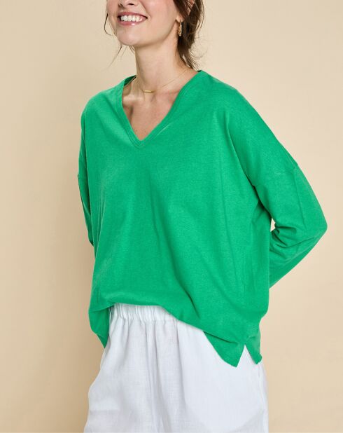 T-Shirt en Coton & Lin Iann menthe