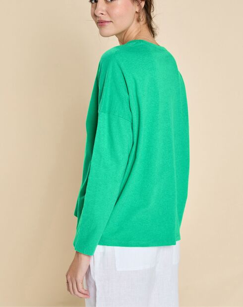 T-Shirt en Coton & Lin Iann menthe