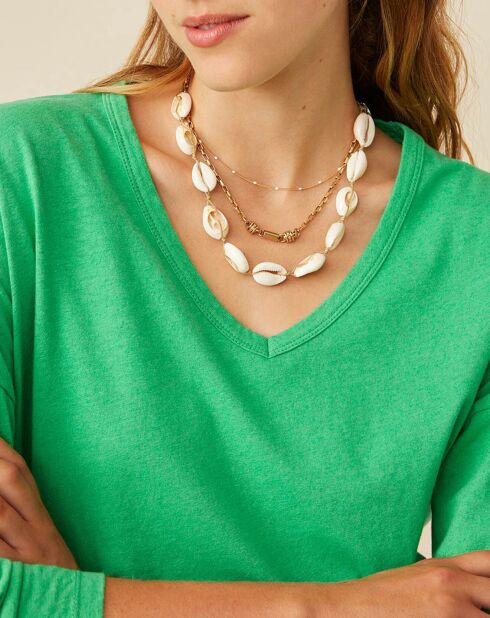 T-Shirt en Coton & Lin Iann menthe