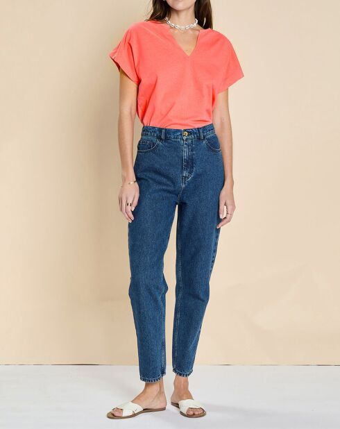 T-Shirt en Coton & Lin Ianto fraise