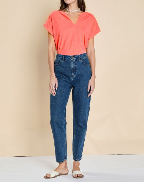 T-Shirt en Coton & Lin Ianto fraise