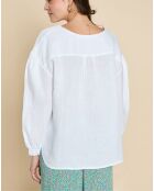 Blouse 100% Lin Eliona blanche