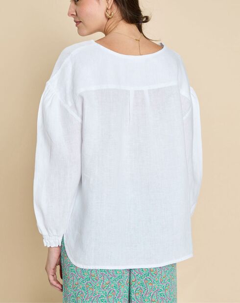 Blouse 100% Lin Eliona blanche