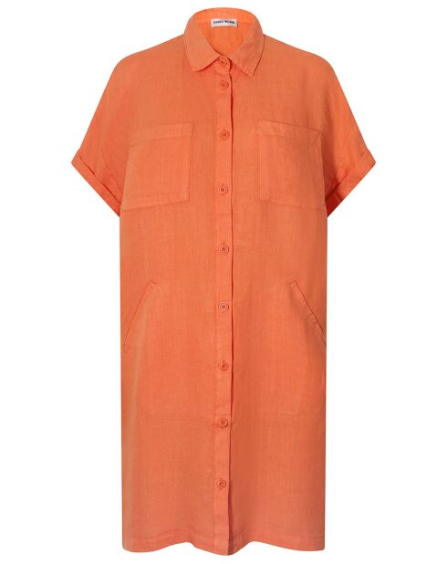 Vestido Eline coral 100% lino