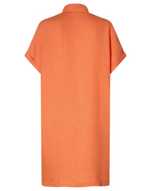 Vestido Eline coral 100% lino