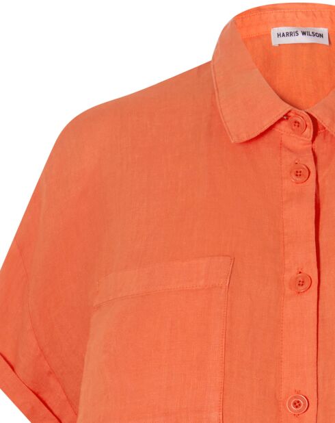 Vestido Eline coral 100% lino