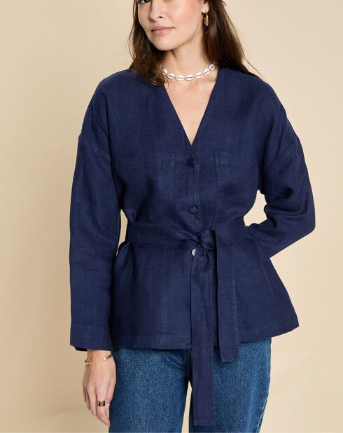 Veste 100% Lin Elodie marine