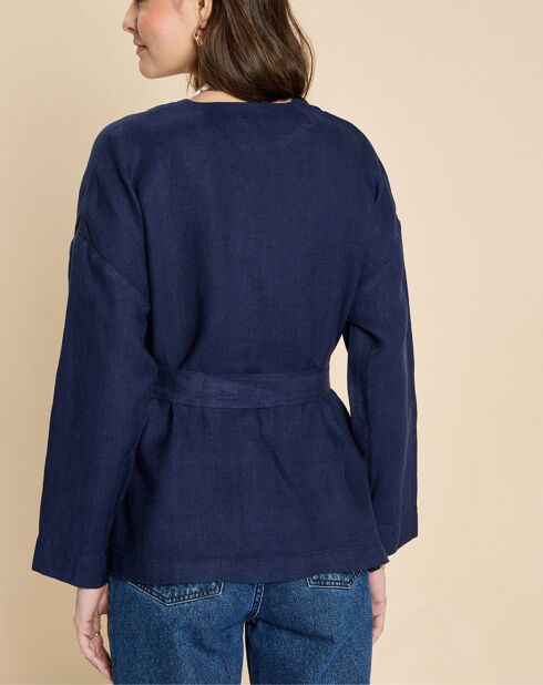 Veste 100% Lin Elodie marine