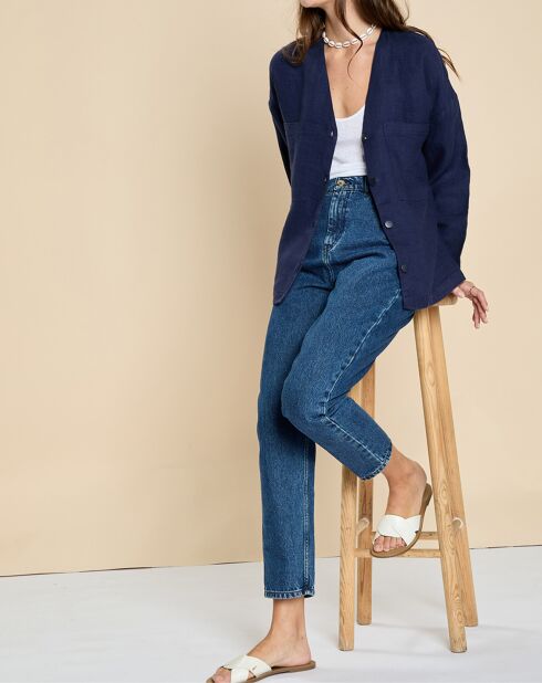 Veste 100% Lin Elodie marine