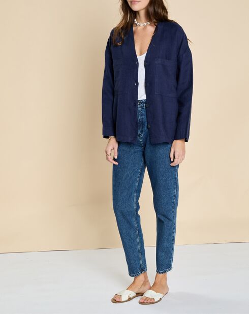 Veste 100% Lin Elodie marine