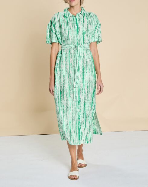 Robe 100% Lin Erine tie and dye multicolore