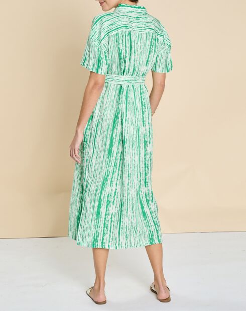Robe 100% Lin Erine tie and dye multicolore
