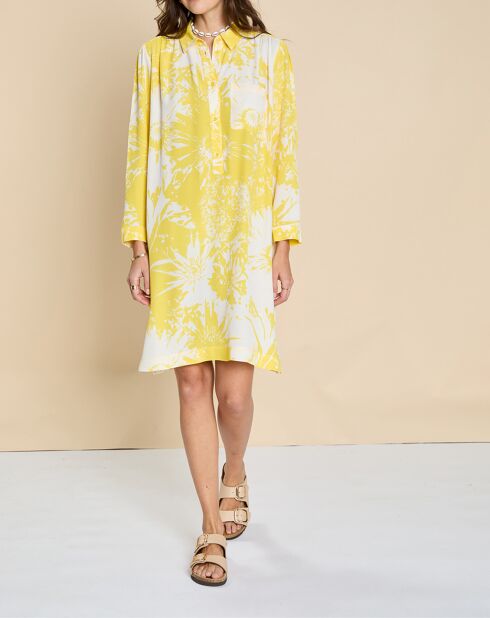 Robe Emiliette imprimée pissenlit citrus