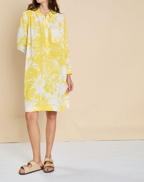 Robe Emiliette imprimée pissenlit citrus