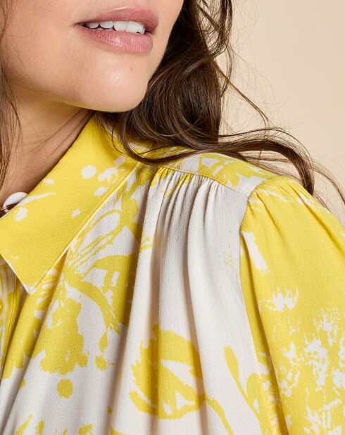 Robe Emiliette imprimée pissenlit citrus