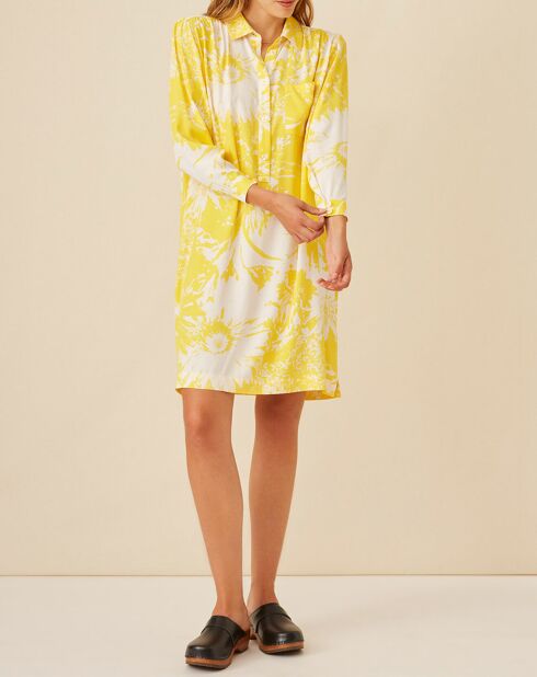 Robe Emiliette imprimée pissenlit citrus