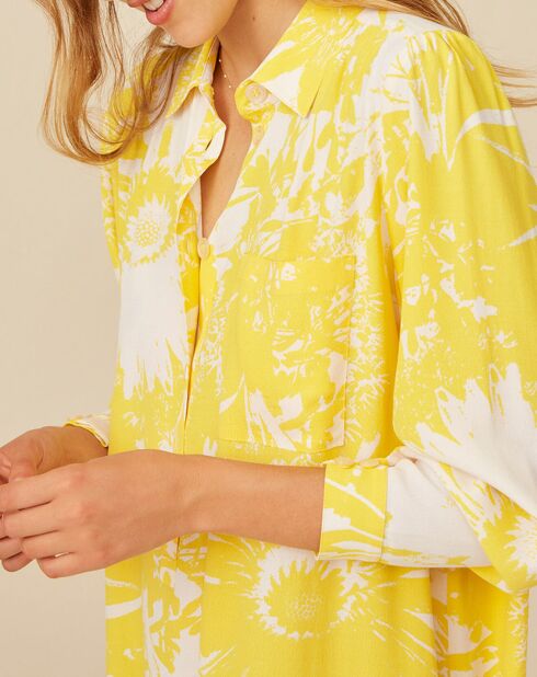 Robe Emiliette imprimée pissenlit citrus