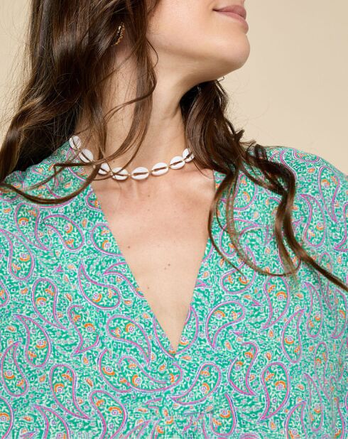 Robe Estella imprimée cachemire multicolore