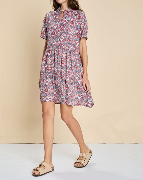 Robe Even imprimée marguerite vermillon