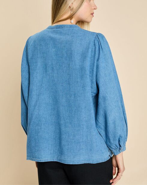Blouse en Lin & Coton Eymeline denim