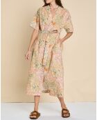 Robe en Popeline Erminio imprimée garrigue multicolore