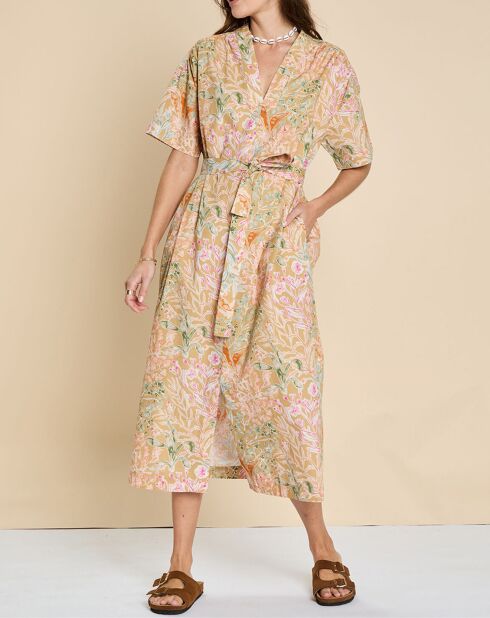 Robe en Popeline Erminio imprimée garrigue multicolore