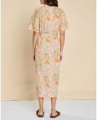 Robe en Popeline Erminio imprimée garrigue multicolore