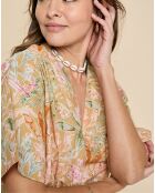 Robe en Popeline Erminio imprimée garrigue multicolore
