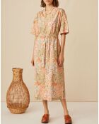 Robe en Popeline Erminio imprimée garrigue multicolore