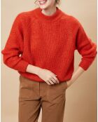Pull en Laine & Kid Mohair mélangés Olive agrume
