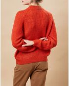 Pull en Laine & Kid Mohair mélangés Olive agrume