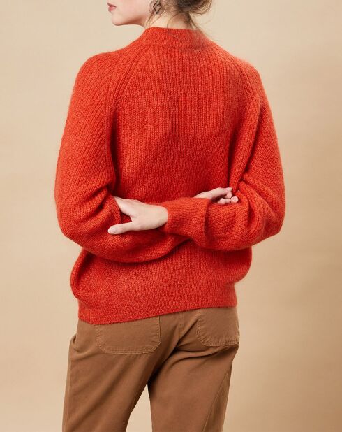 Pull en Laine & Kid Mohair mélangés Olive agrume