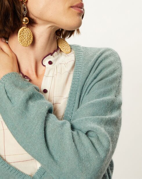 Gilet en Mohair à Laine mélangés Filipa paon