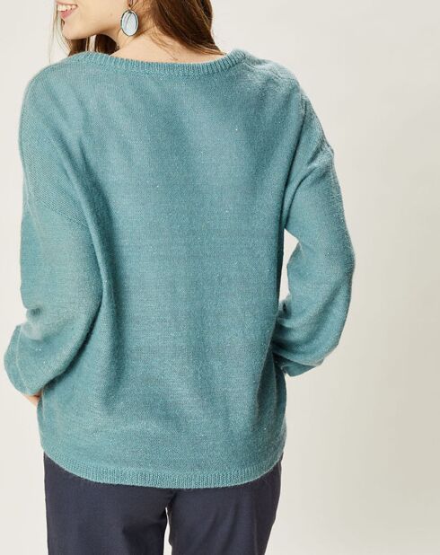 Gilet en Mohair à Laine mélangés Filipa paon