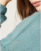 Gilet en Mohair à Laine mélangés Filipa paon