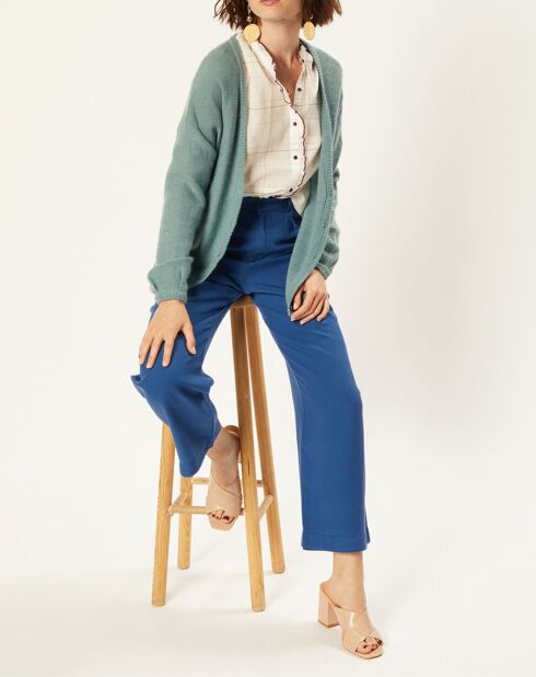 Gilet en Mohair à Laine mélangés Filipa paon