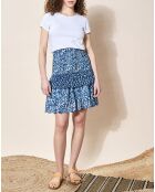 Jupe 100% Coton Bio Doowap imprimée bleue