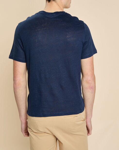Humbert T-Shirt aus 100% Leinen, Marineblau