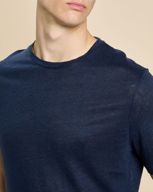 Humbert T-Shirt aus 100% Leinen, Marineblau