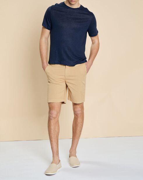 Humbert T-Shirt aus 100% Leinen, Marineblau