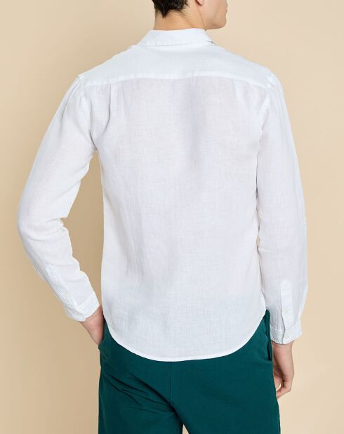 Chemise slim 100% Lin Danny blanche